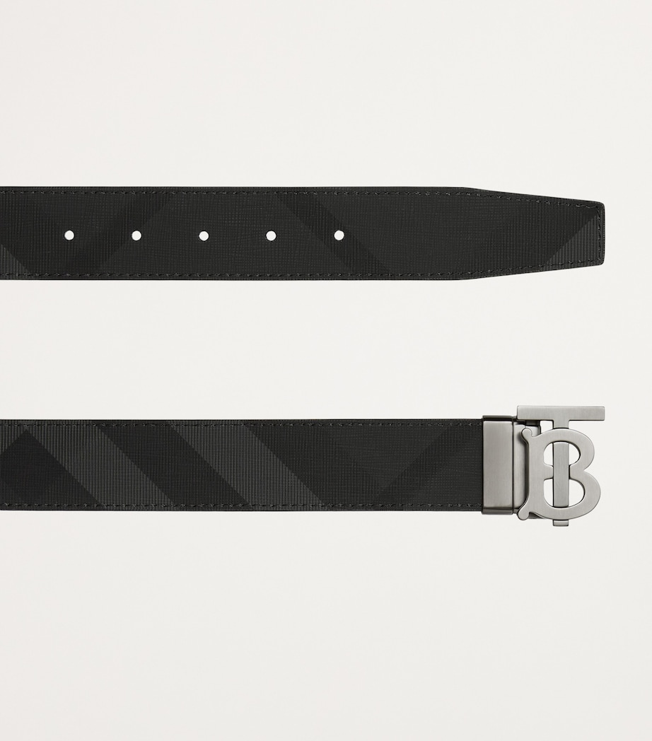 Leather Check Reversible Belt CHARCOAL/GRAPHITE Image 7