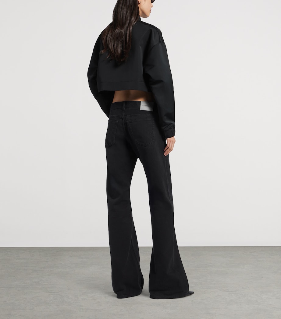 Balenciaga Womens Technical Faille Cropped Track Jacket Image 3