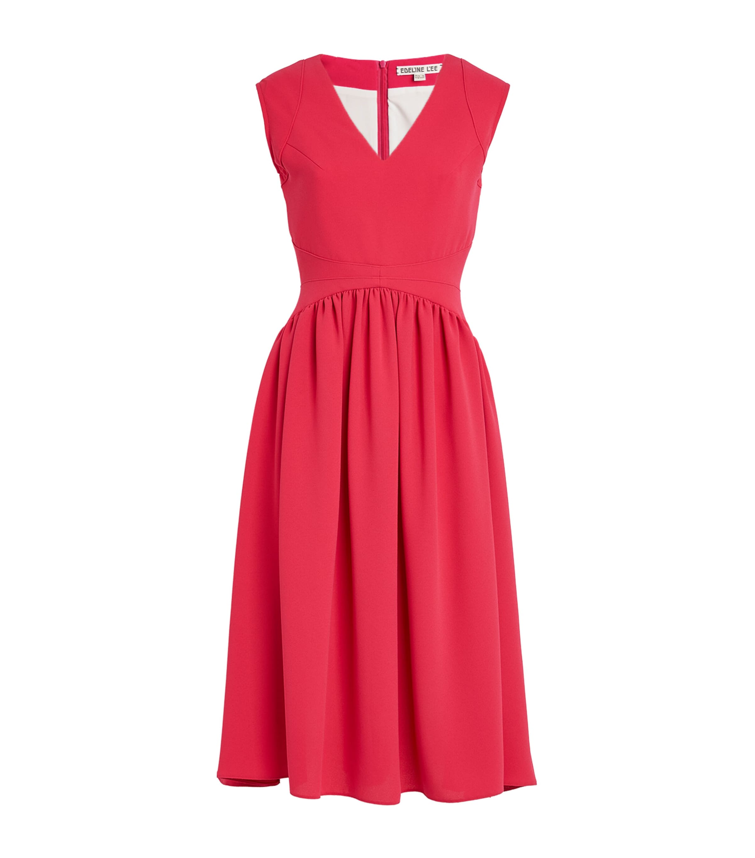 Edeline Lee Roman Midi Dress In Red