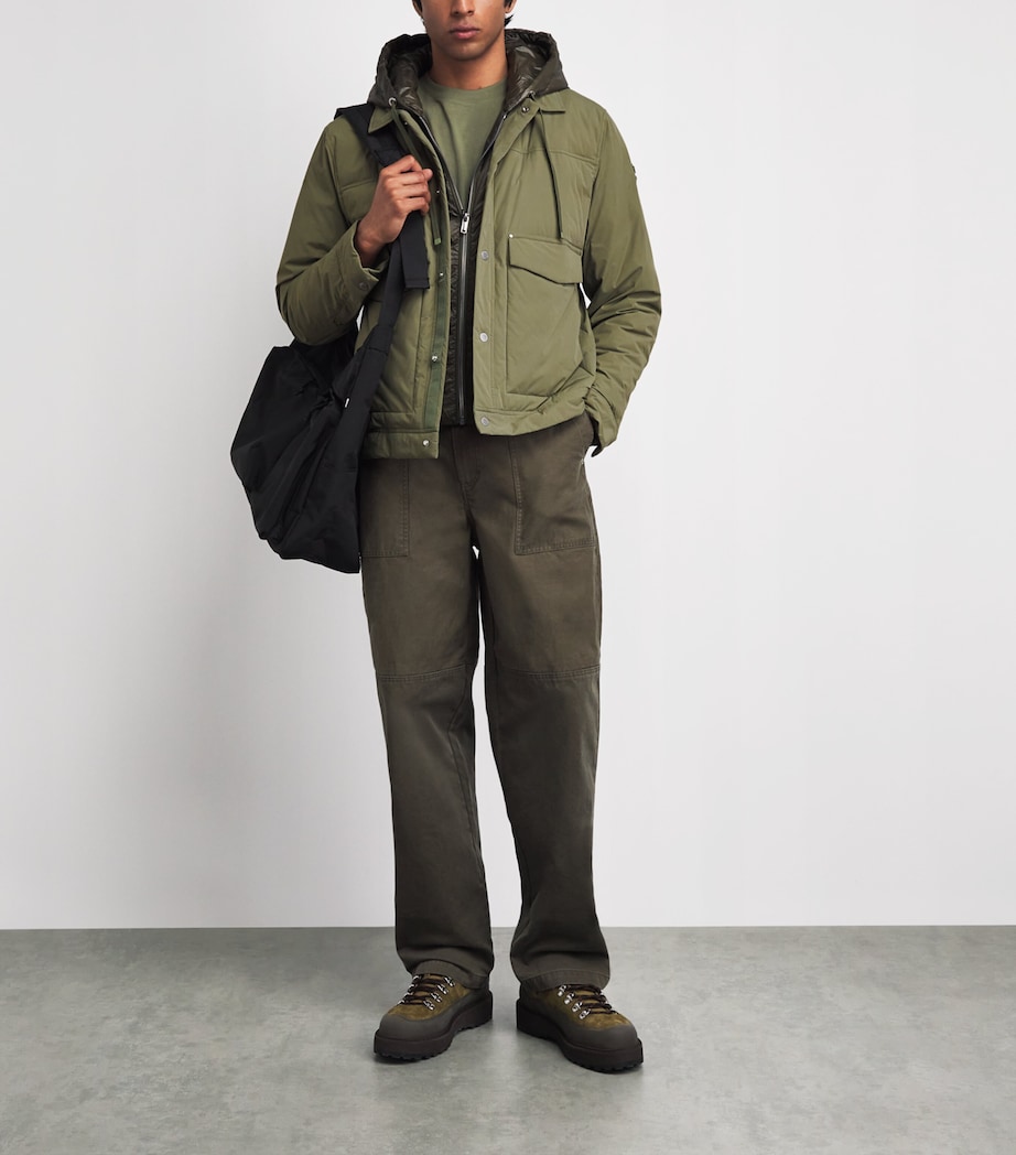 Moose Knuckles Mens Down Brixton Trucker Jacket UPF 50+ Artichoke Image 2