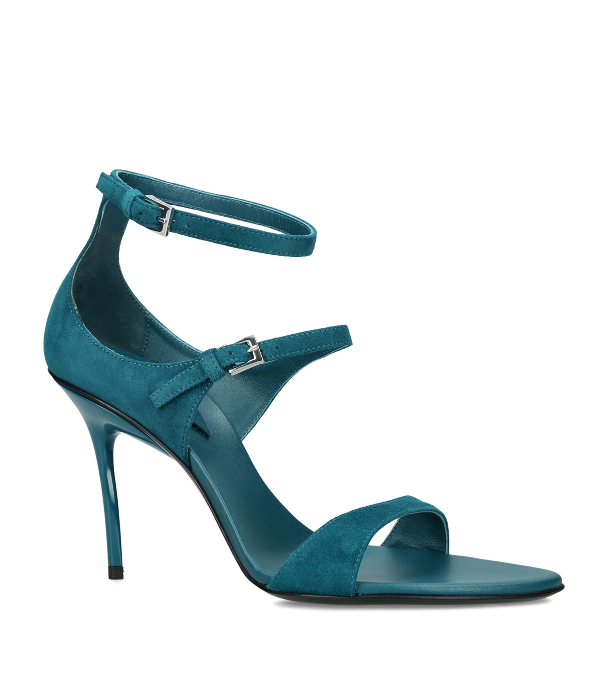 Alaïa Suede Drop Strappy Sandals 90 Teal Image 2