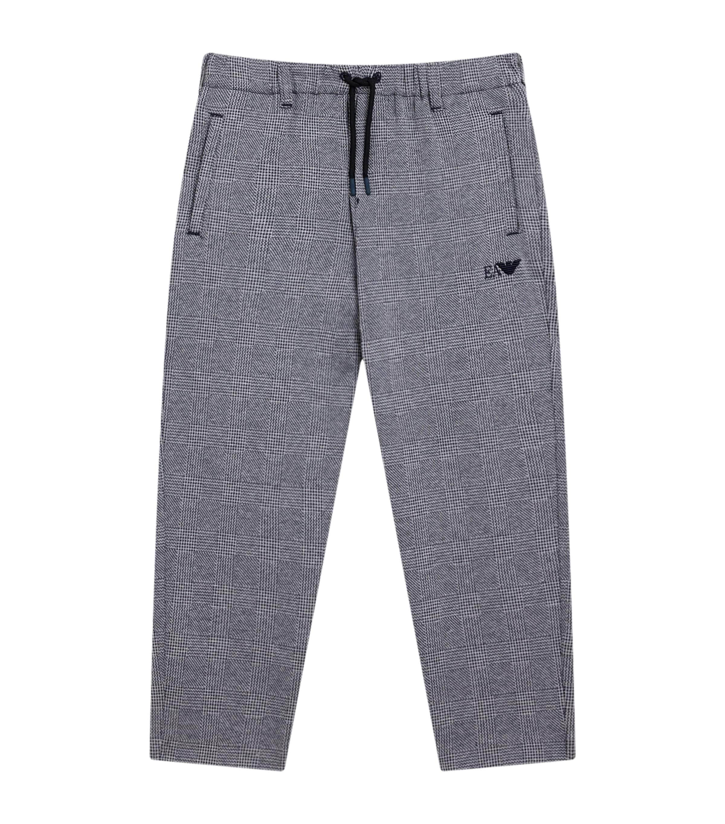 Emporio Armani Prince Of Wales Check Sweatpants In Gray