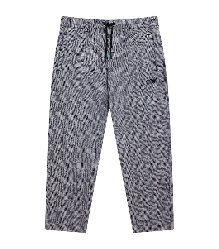 Prince of Wales Check Sweatpants (4-16 Years) F8034 F.GREY/BLUE Image 1