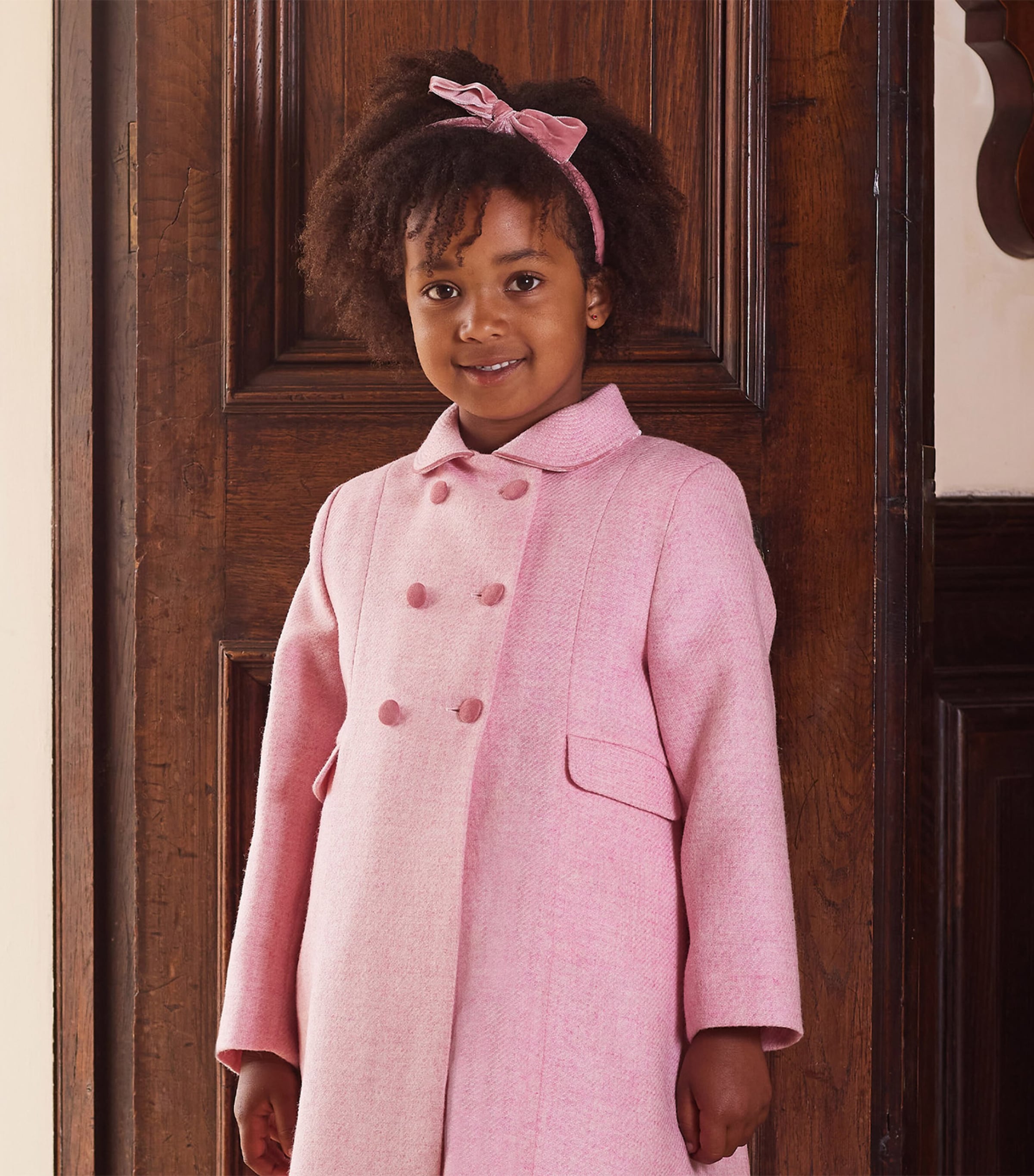 Wool Double-Breasted Coat (2-5 Years) PINK Image 3