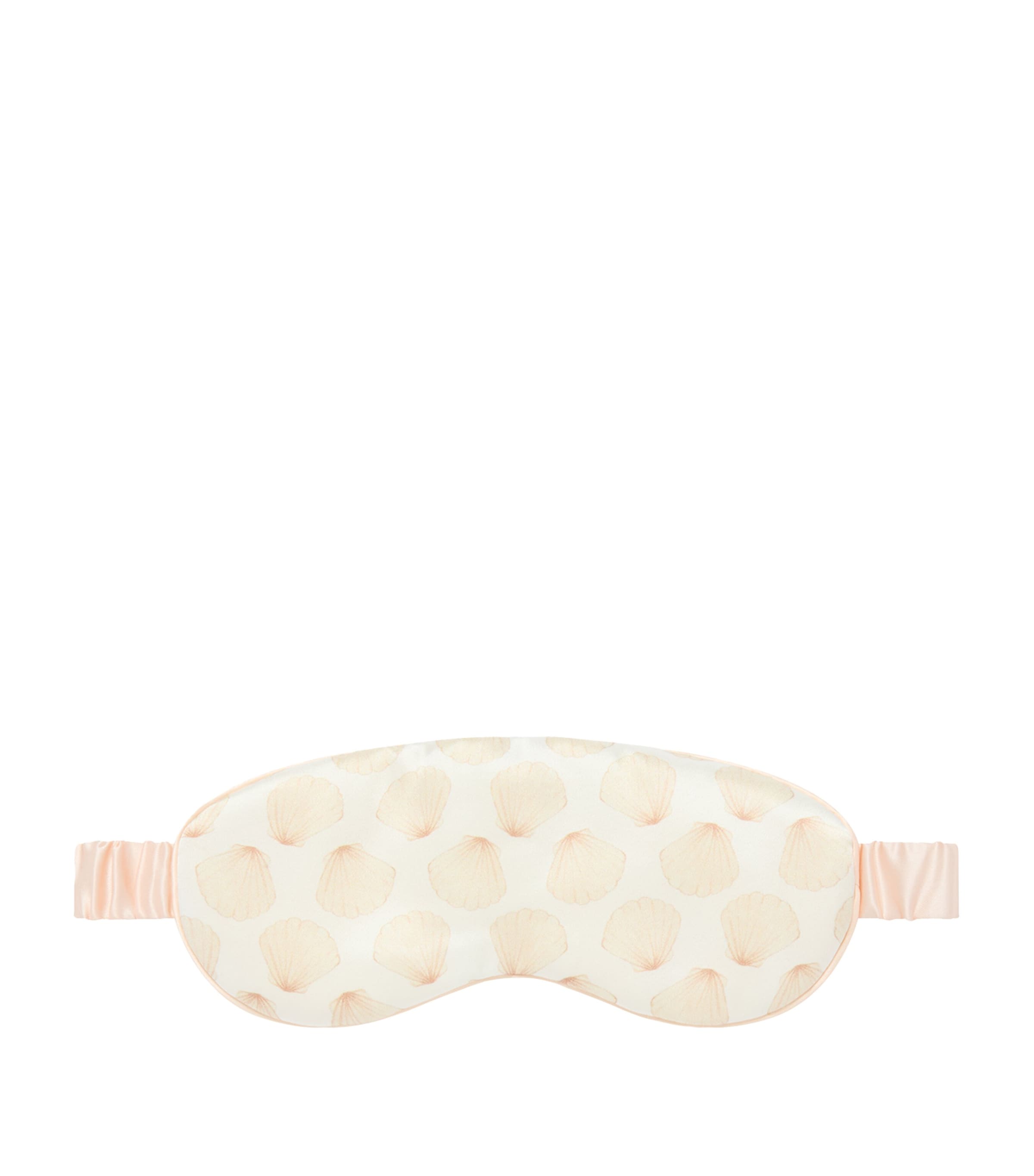 x Memo Press Mulberry Silk Seashells Eye Mask ROSE PINK/IVORY Image 1