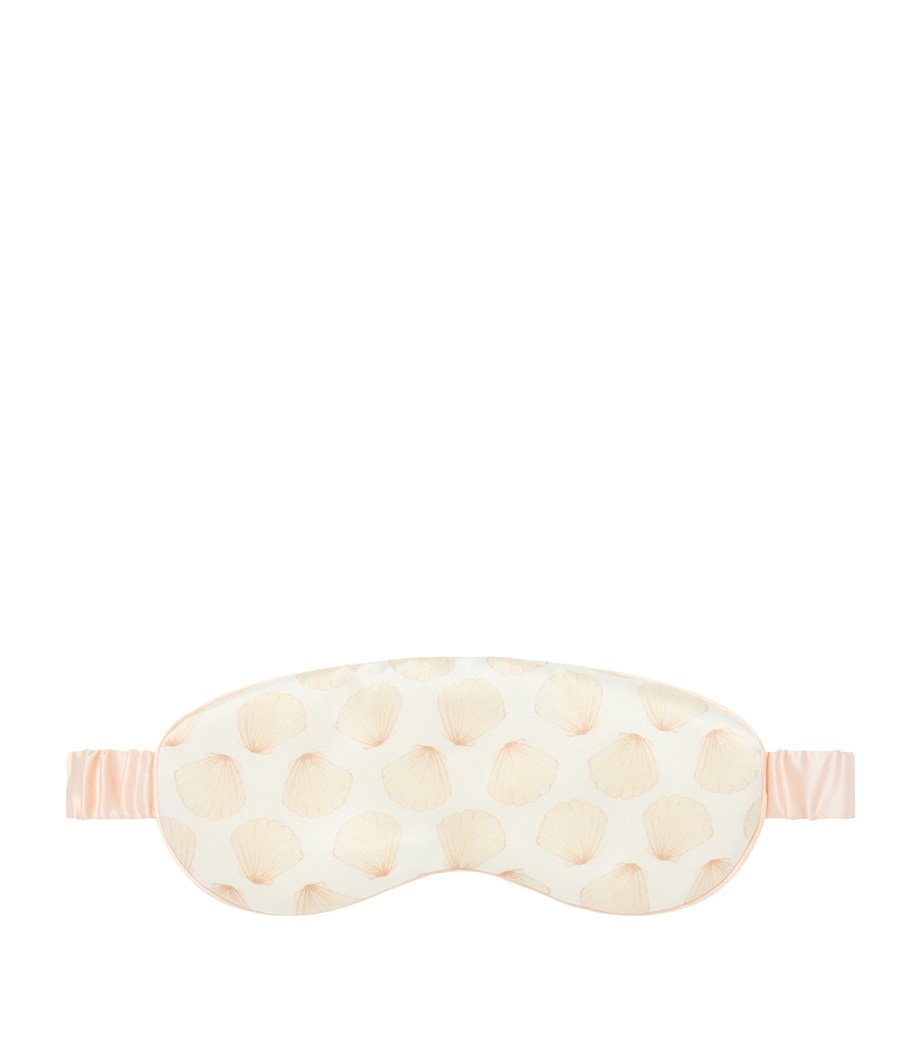 x Memo Press Mulberry Silk Seashells Eye Mask ROSE PINK/IVORY Image 1
