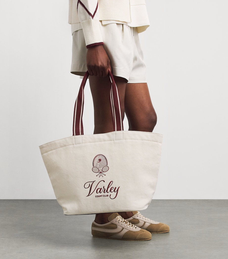 Varley Canvas Robinson Club Tote Bag Ivory / Port Image 4