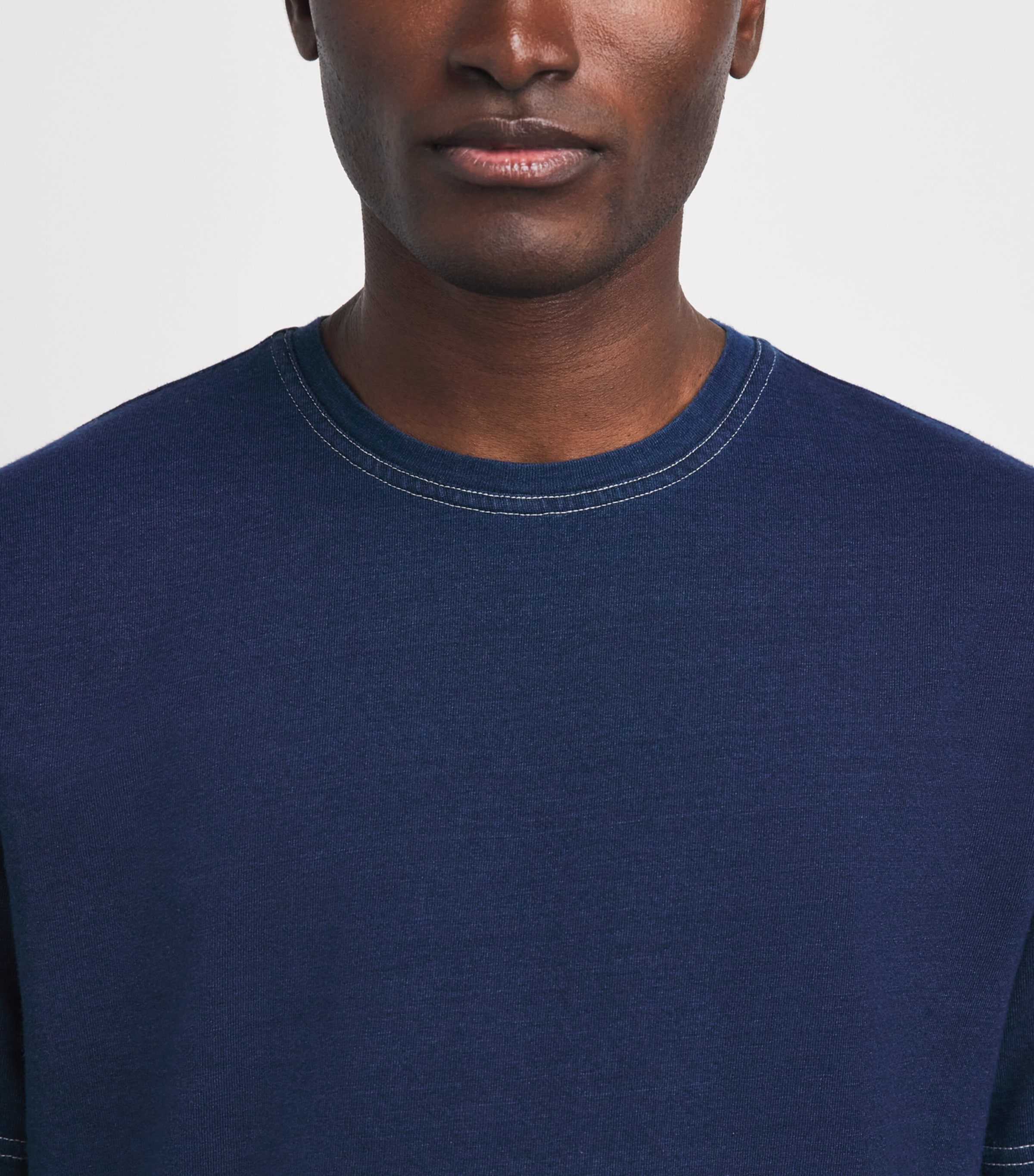Oliver Spencer Mens Cotton Conduit Indigo T-Shirt Indigo Image 3