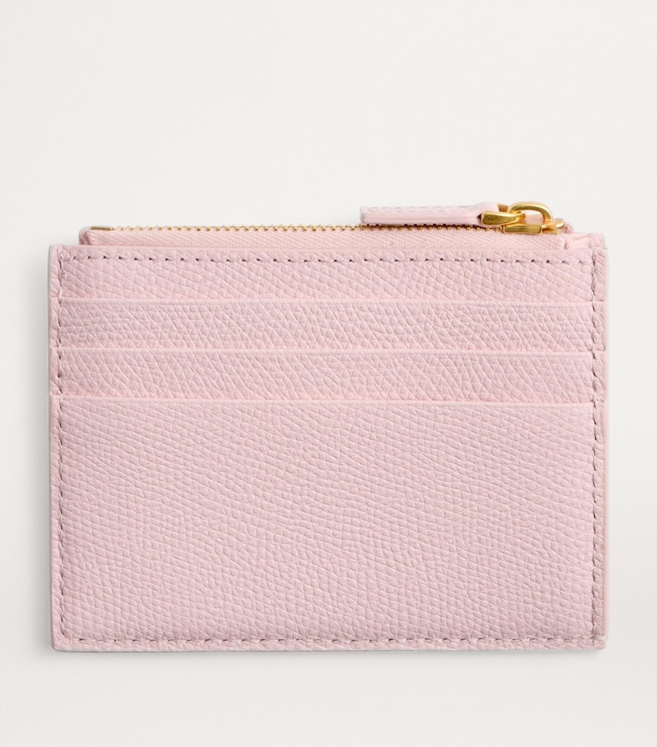 Leather VLogo Signature Zipped Card Holder 16Q Image 3