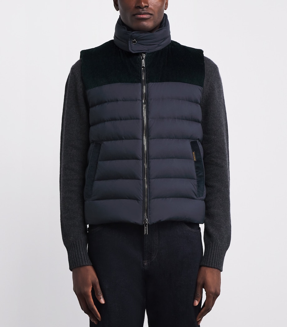 Corduroy Yoke Padded Gilet BLU U0498 Image 3