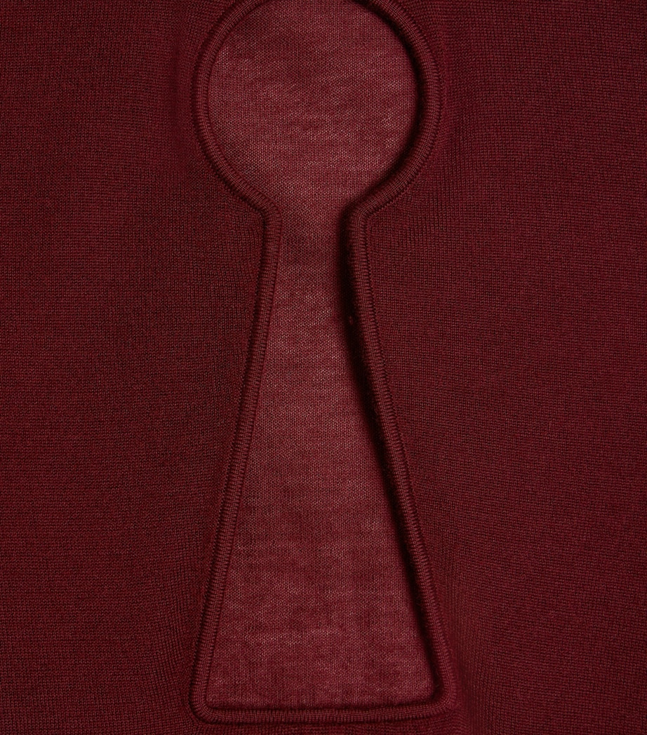 Schiaparelli Womens Cashmere Keyhole Sweater Burgundy Image 6