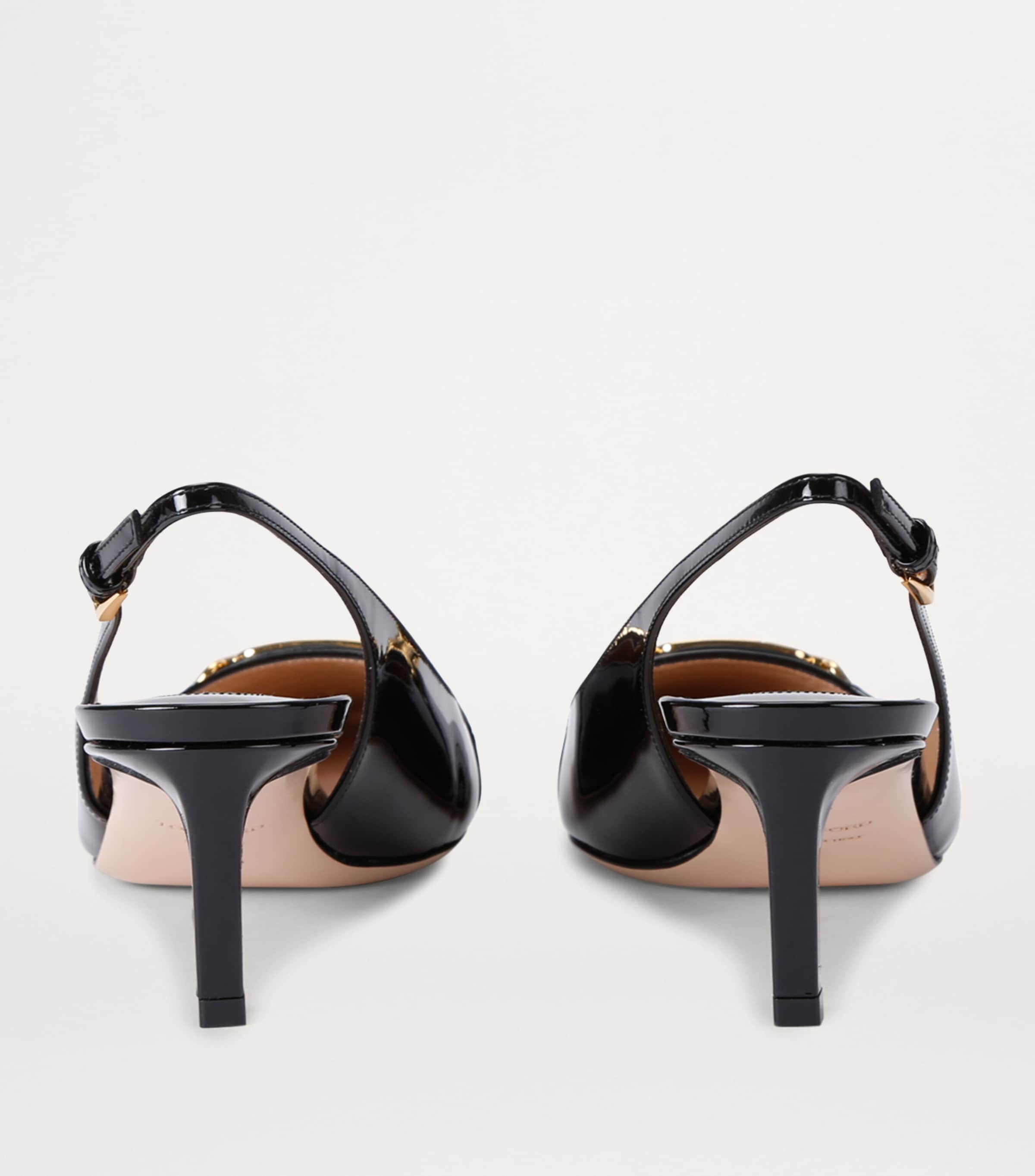 Patent Leather Whitney Slingback Pumps 55 BLACK Image 2