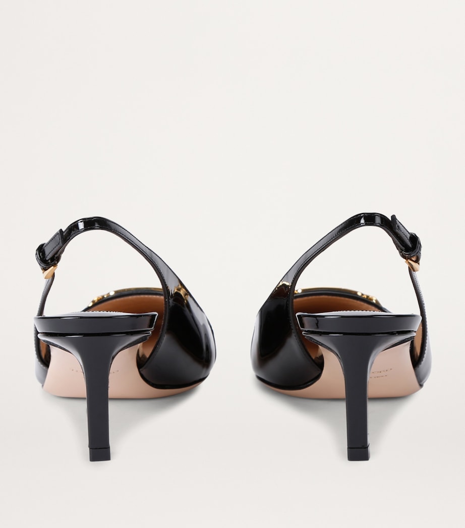 Patent Leather Whitney Slingback Pumps 55 BLACK Image 2