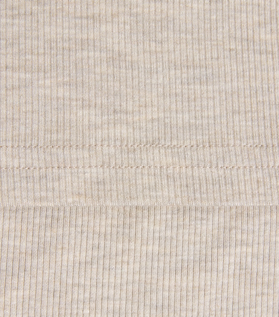 ÉTERNE Womens Ribbed Baby T-Shirt Hoat Heather Oatmeal Image 5