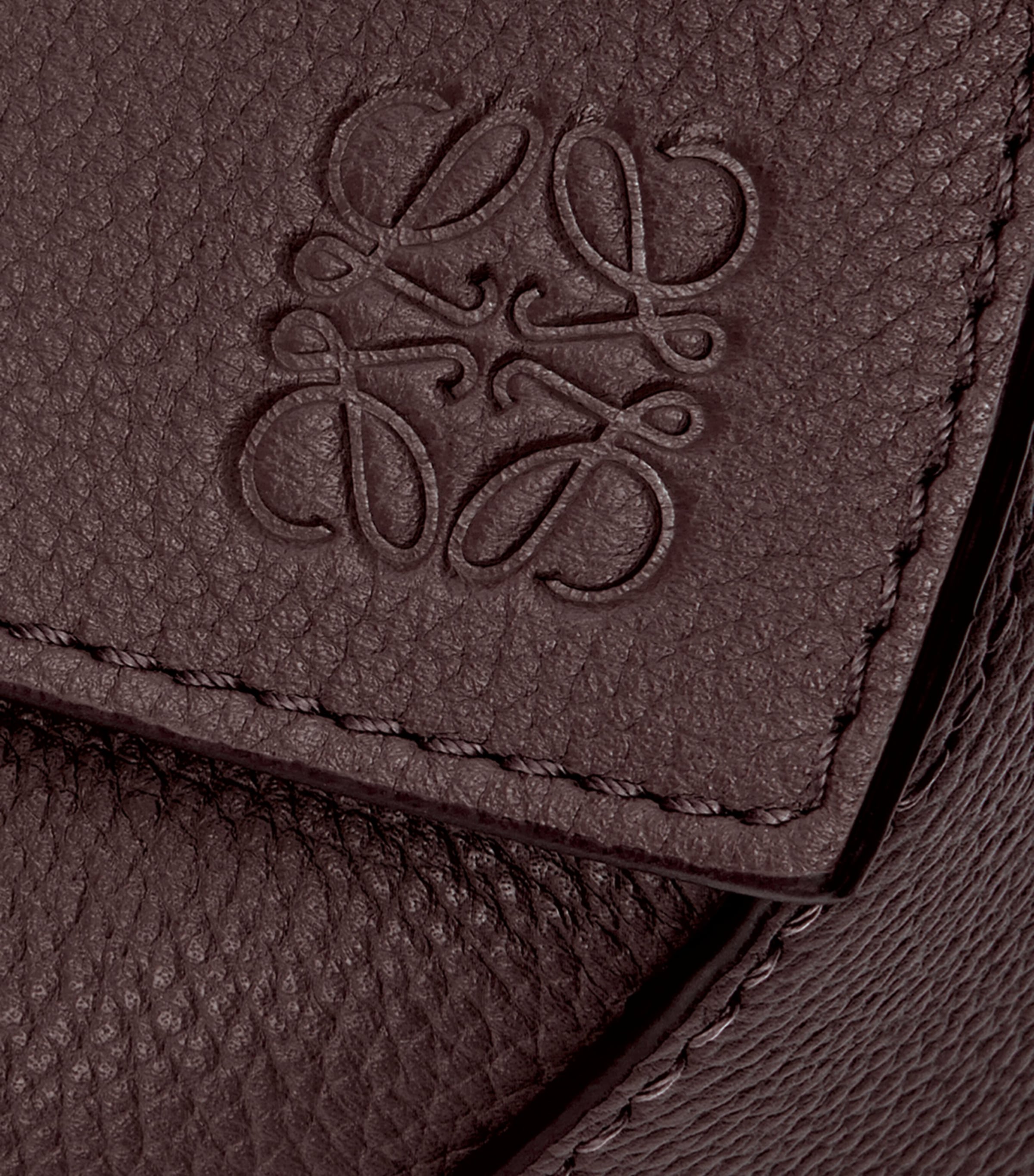 Small Leather Puzzle Edge Top-Handle Bag DARK CHESTNUT Image 10