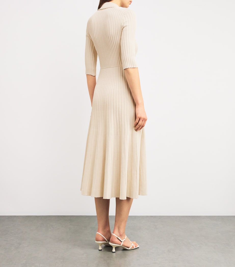 Sequinned Ribbed Midi Dress BEIGE Image 3