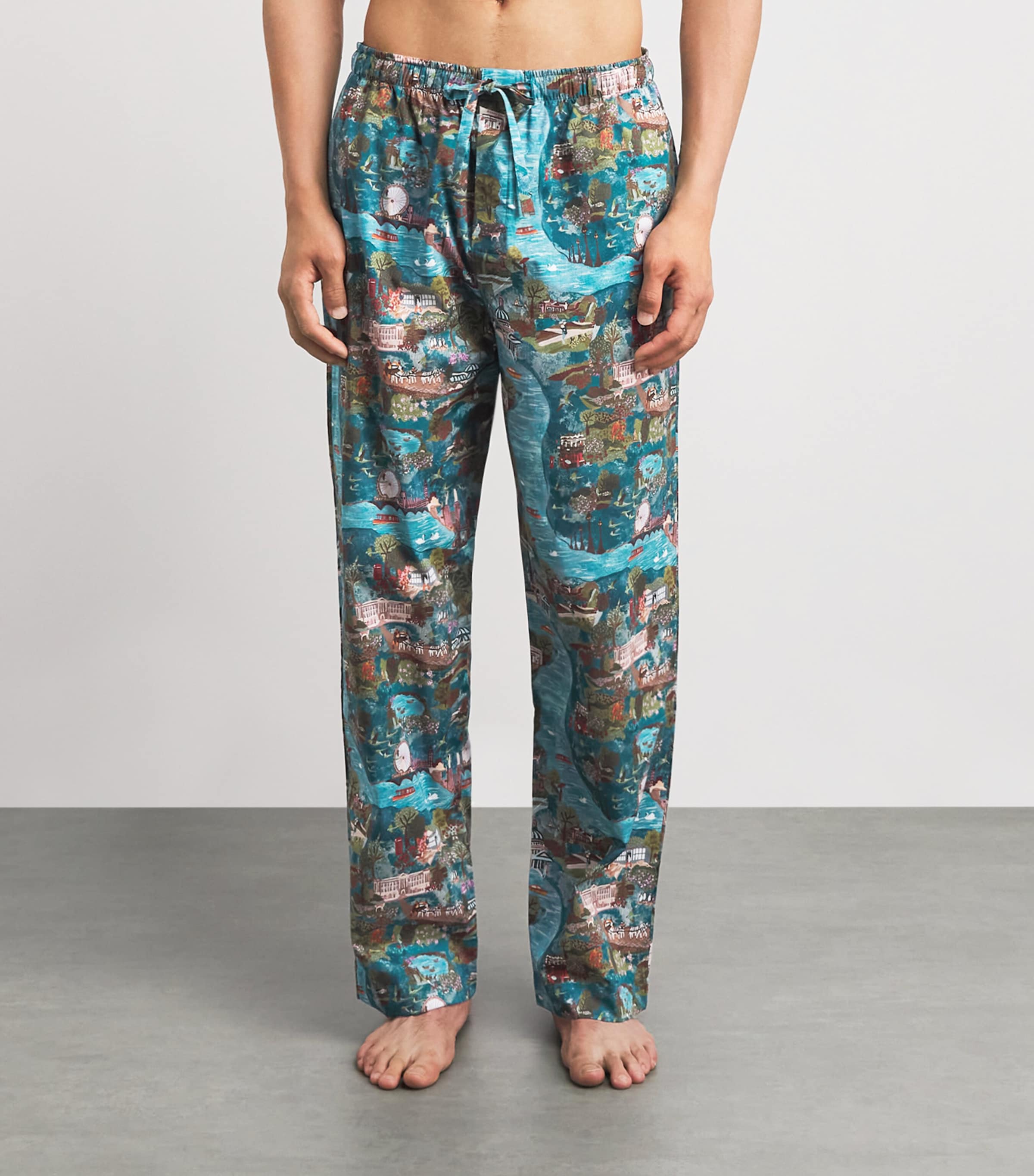 Derek Rose Mens Cotton Ledbury Lounge Trousers Mul Image 4
