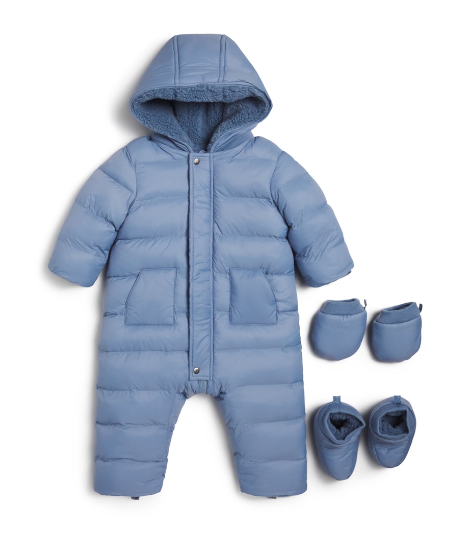 Hooded Snowsuit (3-24 Months) 49BLEU GRIS Image 1