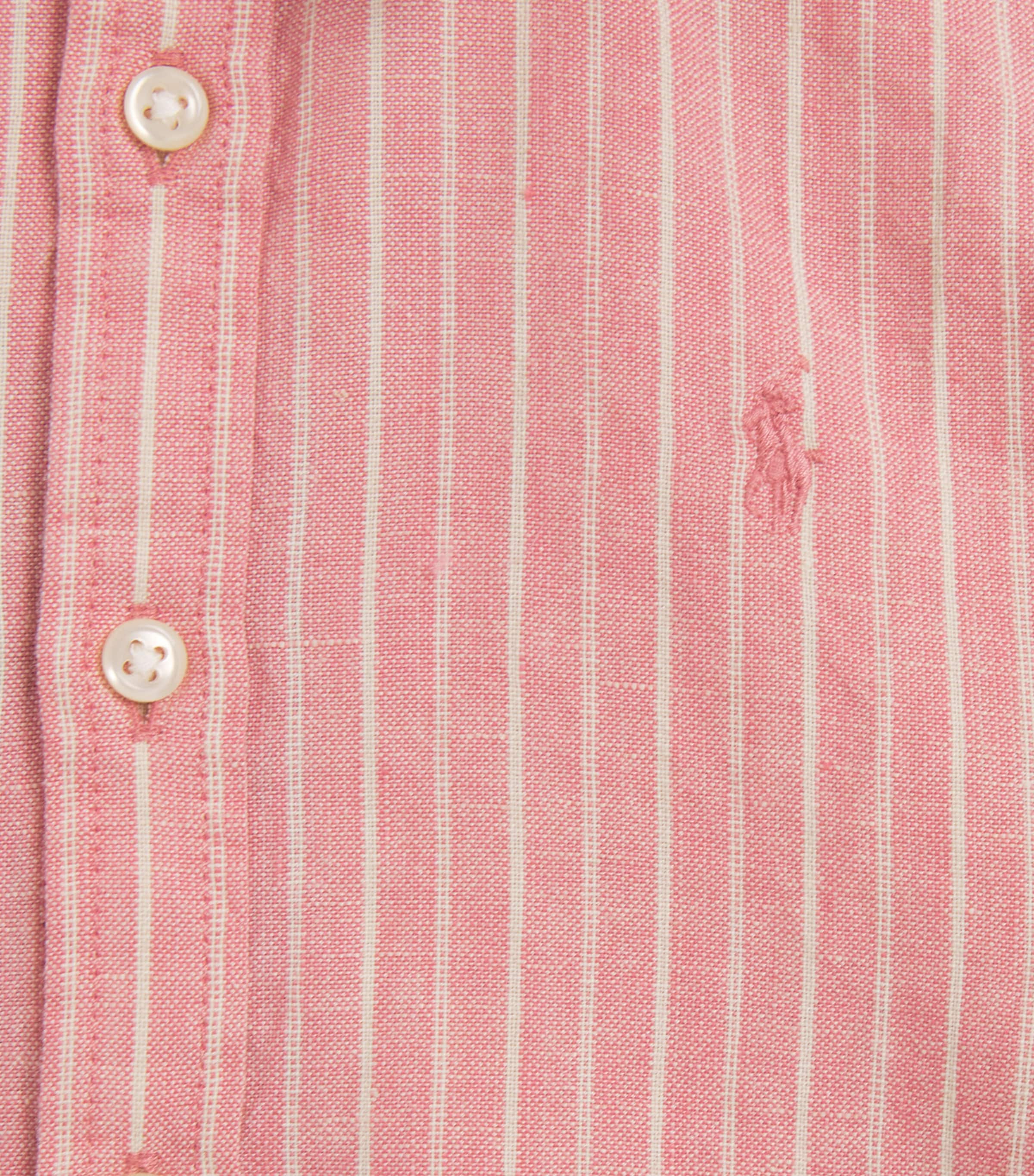 Ralph Lauren Kids Ruffled Stripe Shirt (2-6 Years) Rose/crm Image 3