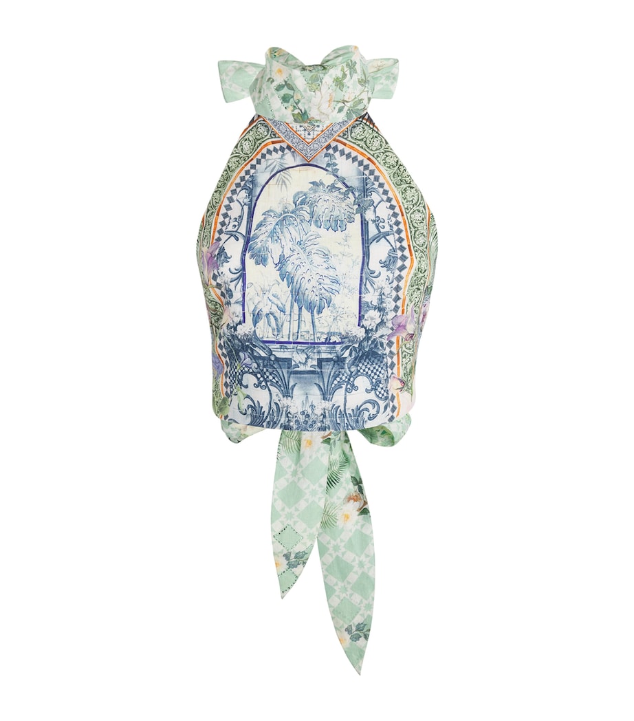 Linen Jardim Party Halterneck Top JARDPART Image 1