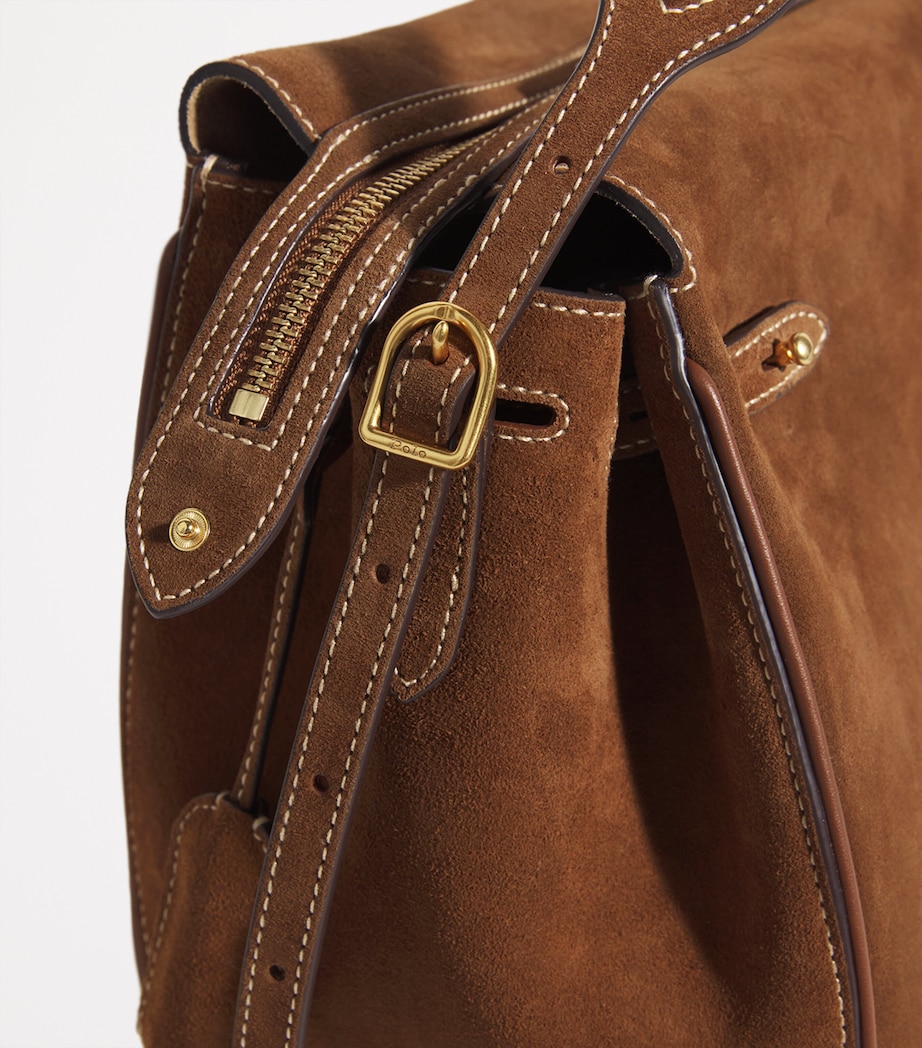 Polo Ralph Lauren Large Suede Polo ID Top-Handle Bag Cnmn/cuoio Image 4