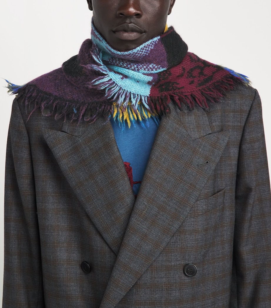 DRIES VAN NOTEN Wool-Blend Patchwork Scarf Image 3
