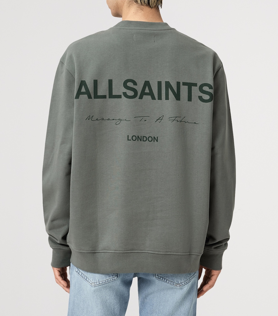 AllSaints Mens Organic Cotton Future Sweatshirt Gastor Green Image 2