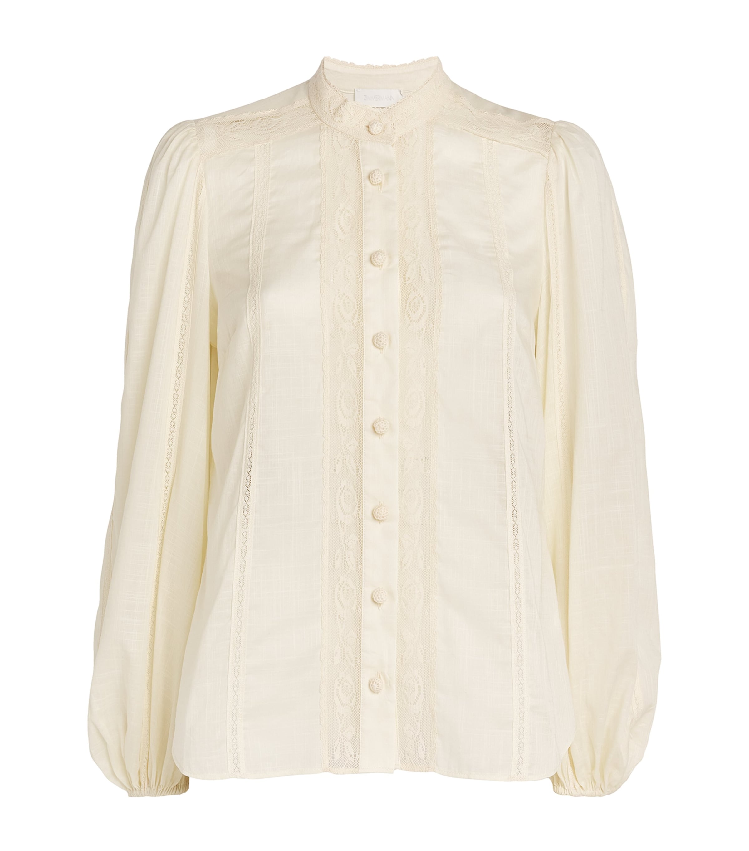 Zimmermann Cotton Voile Halliday Blouse In Ivory