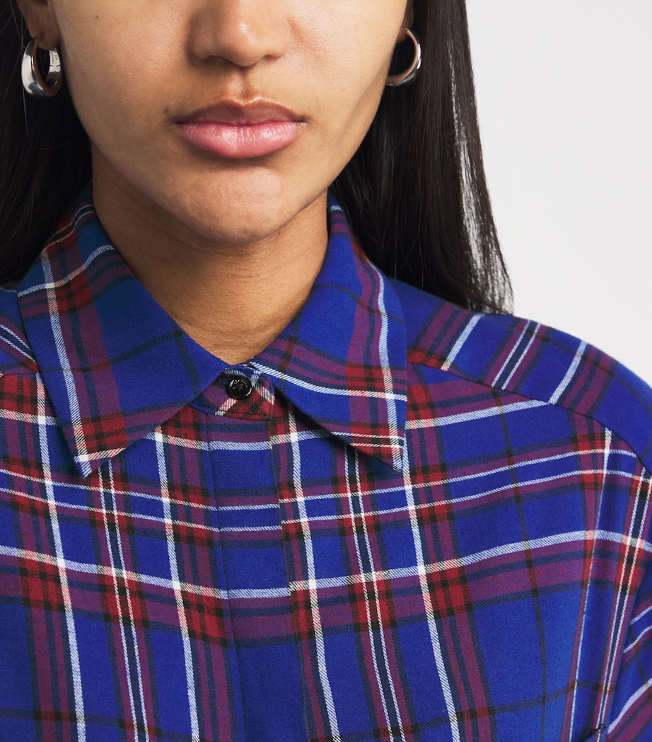 Cotton Embellished Check Shirt NAVY Image 6