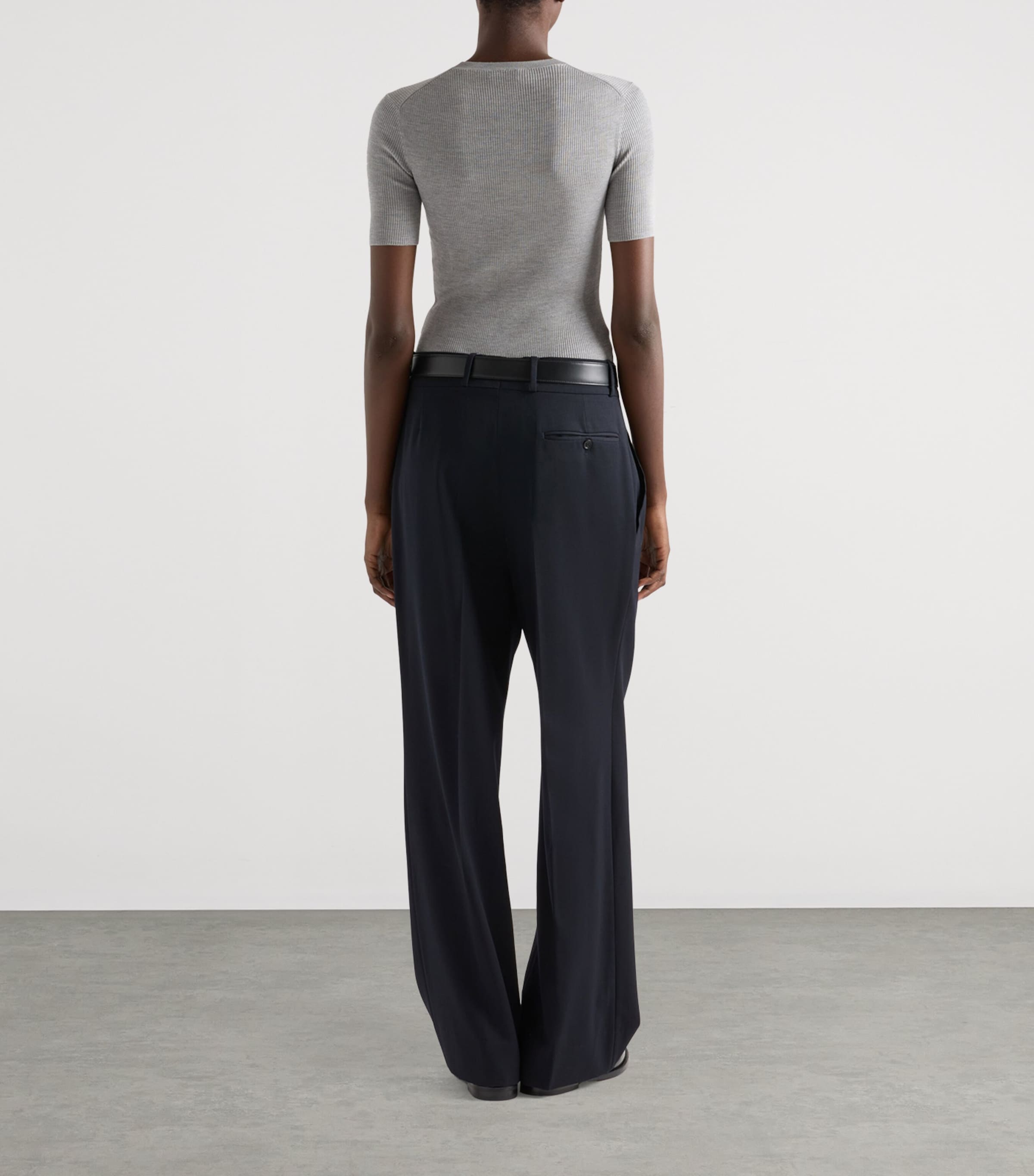 Prada Womens Silk Logo Longline T-Shirt Image 5