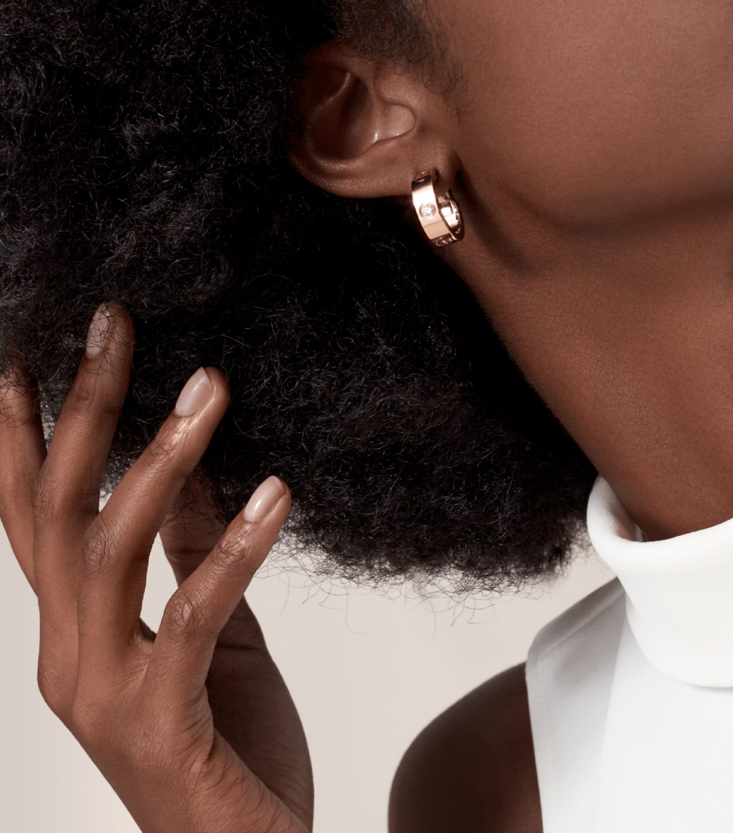 Rose Gold and Diamond LOVE Earrings ROSE GOLD Image 3