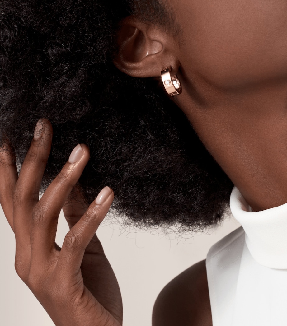 Rose Gold and Diamond LOVE Earrings ROSE GOLD Image 3