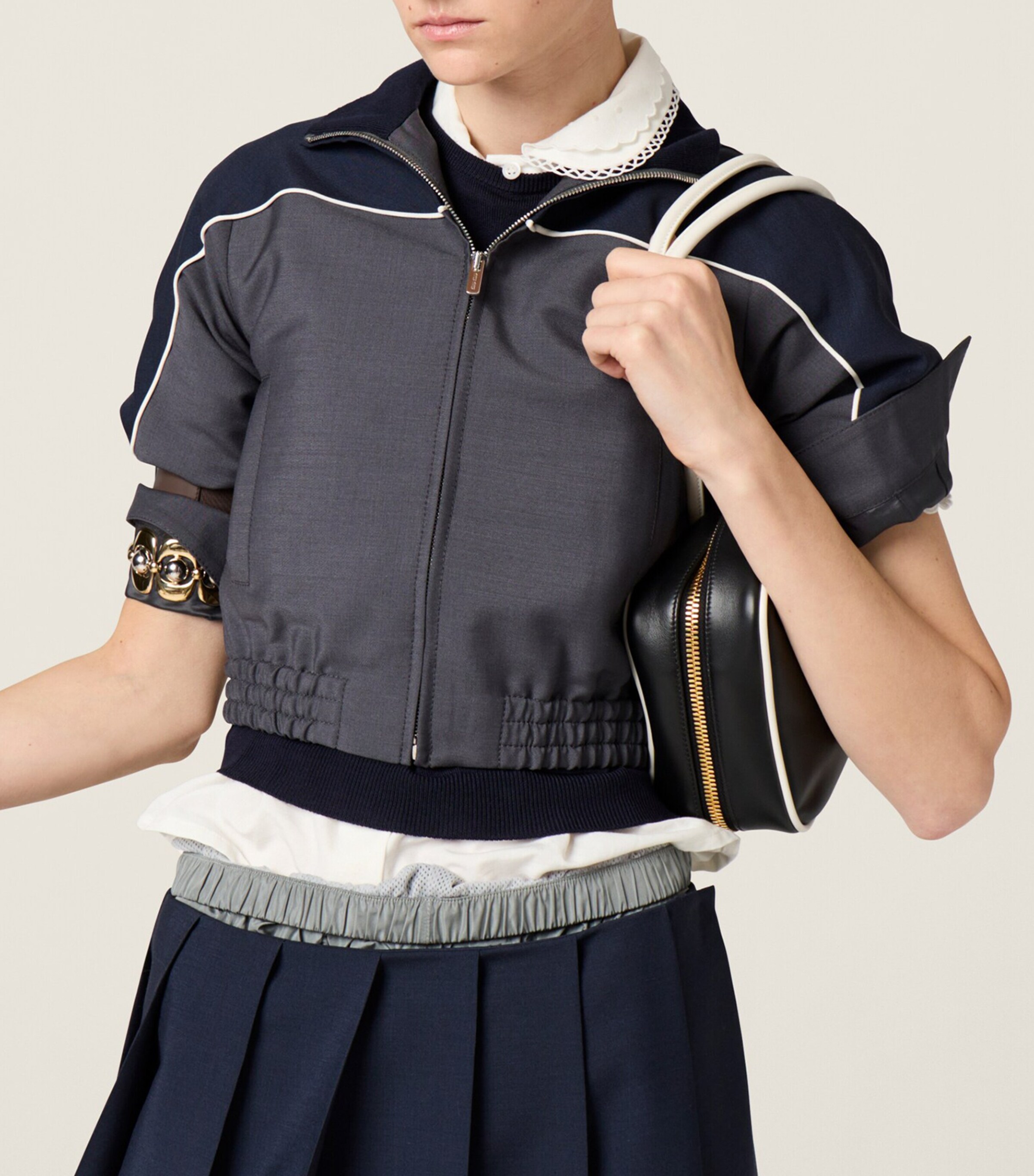 Miu Miu Womens Mohair-Blend Bomber Jacket Image 4