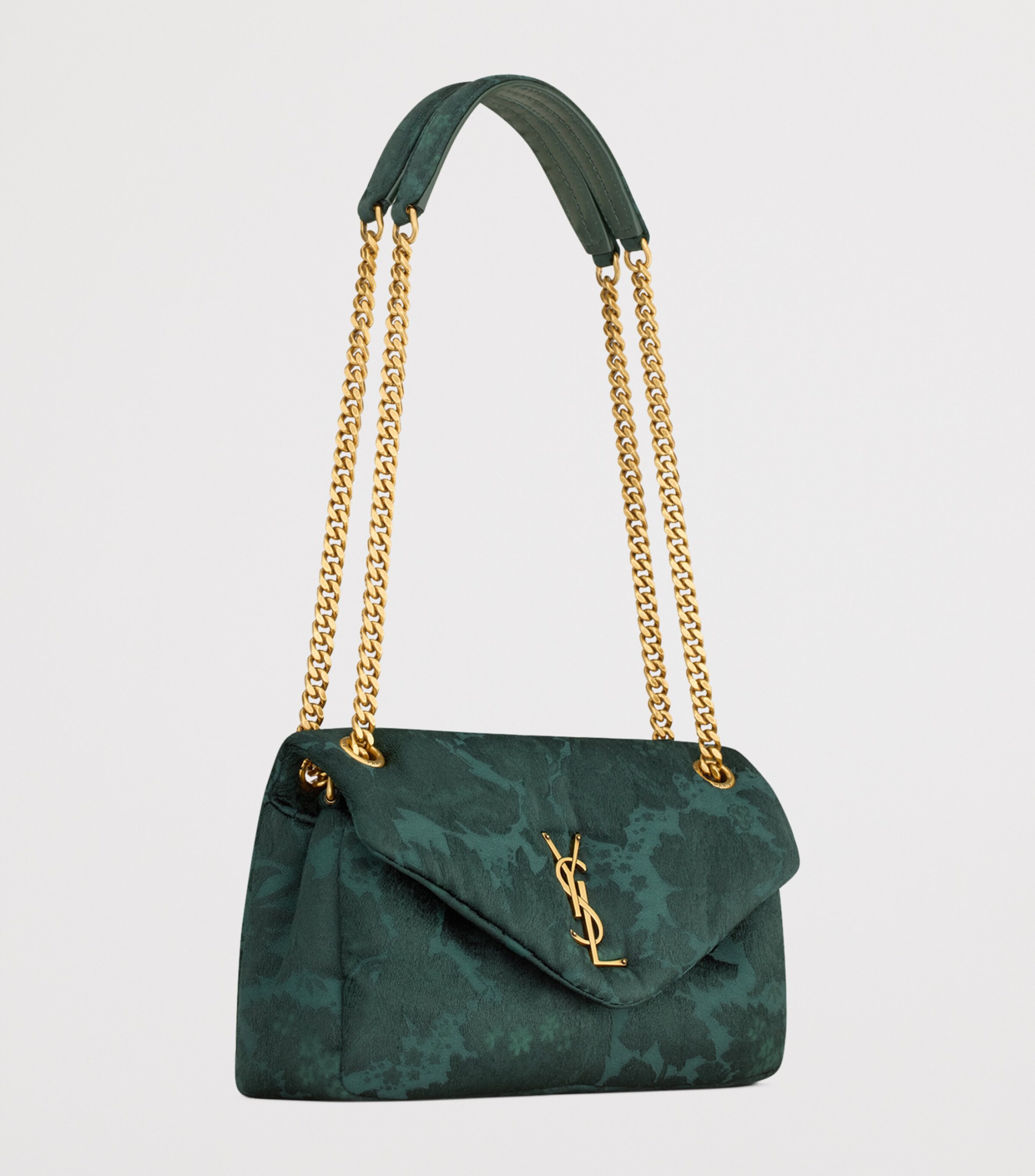 Saint Laurent Small Floral Jacquard Calypso Shoulder Bag