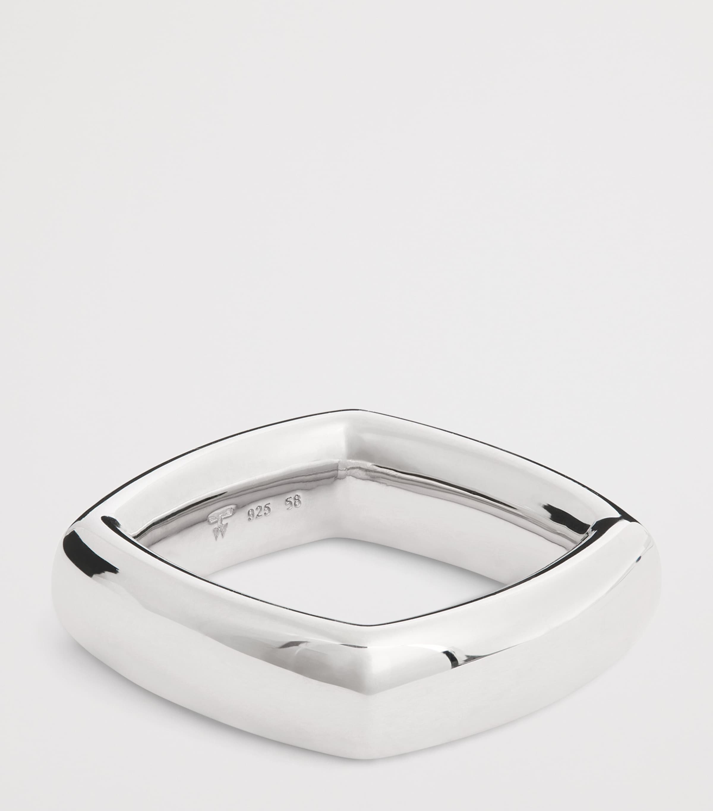Tom Wood Rhodium-Plated Sterling Silver Frame Ring | Harrods KR