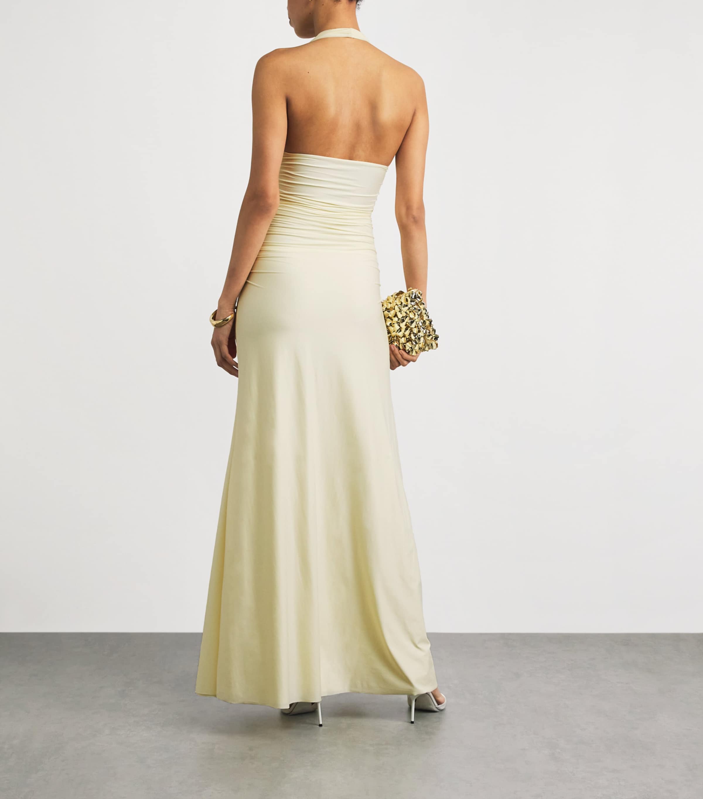 Maygel Coronel Womens Villadiego Plunge Maxi Dress Vanilla Image 4