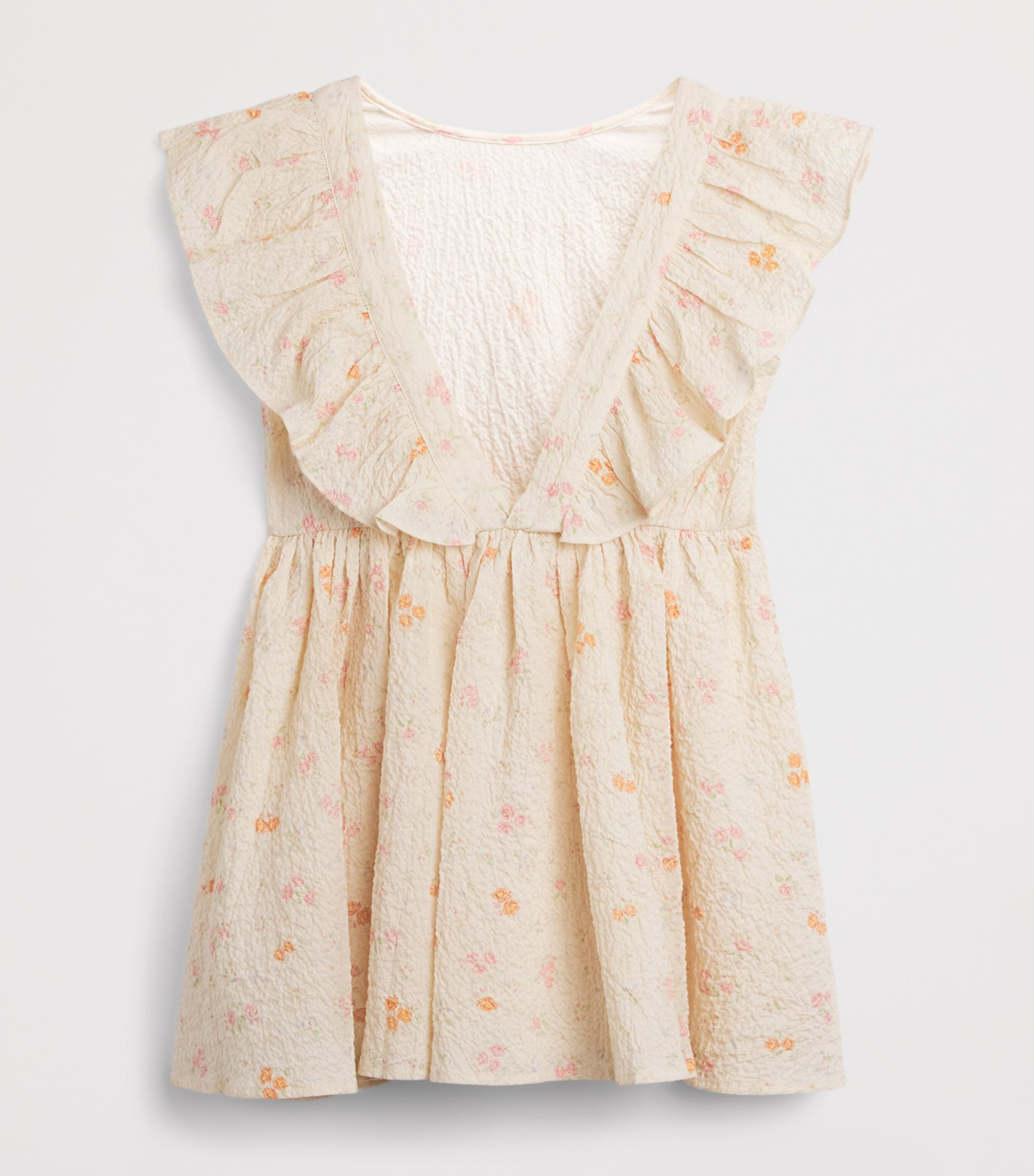 KONGES SLOJD Seersucker Floral Elin Frill Dress (18 Months-10 Years) Image 2
