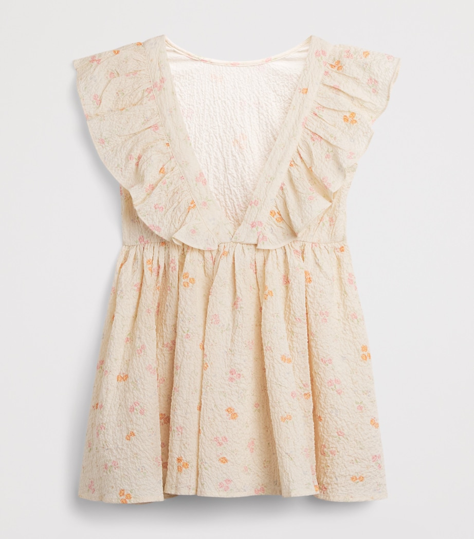 KONGES SLOJD Seersucker Floral Elin Frill Dress (18 Months-10 Years) Image 2