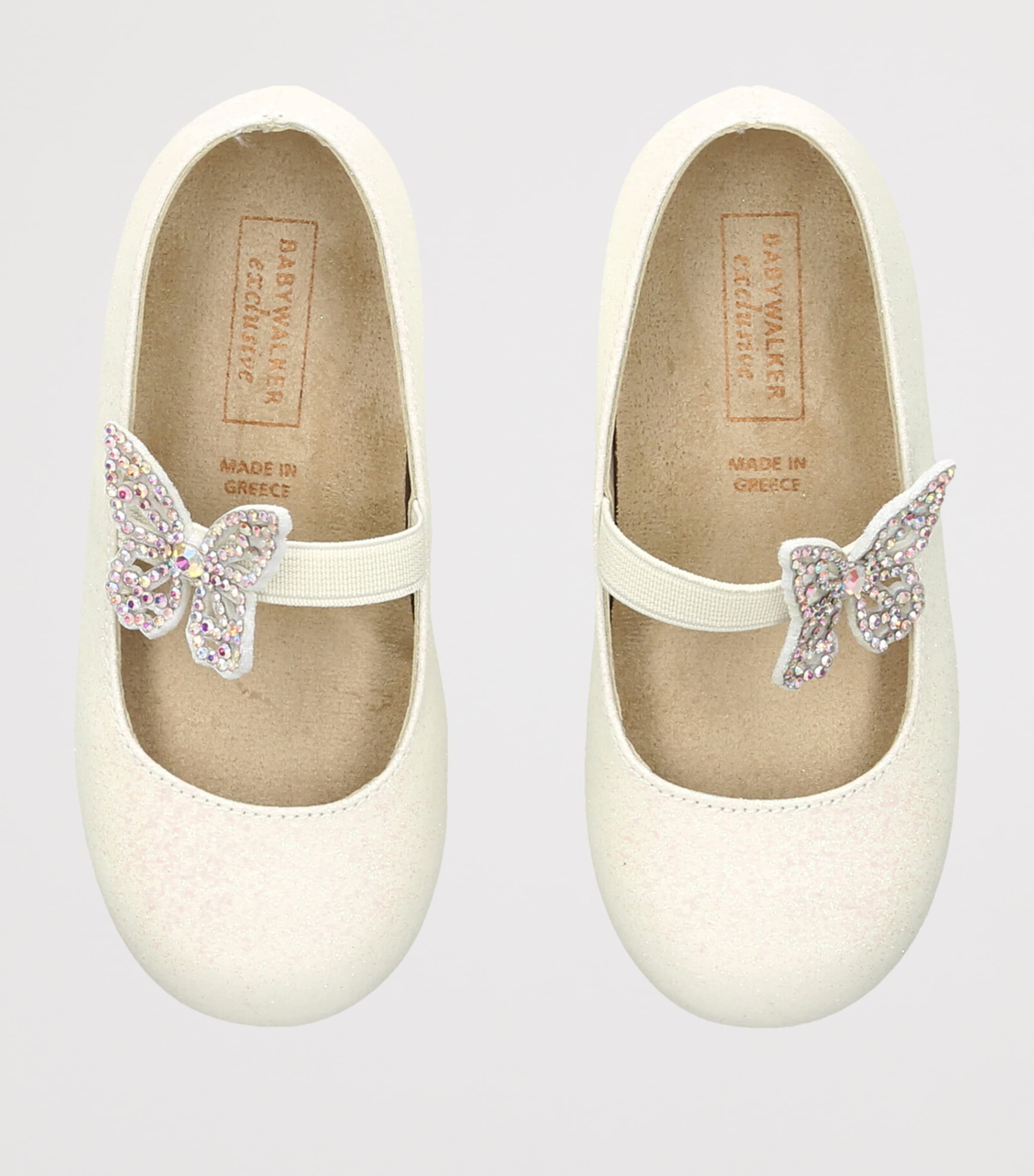 BabyWalker Sparkle Butterfly Ballet Flats White Image 3