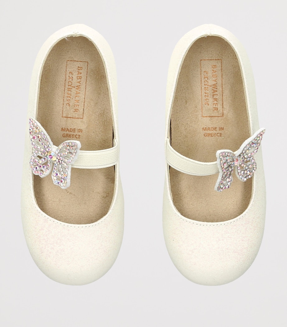 BabyWalker Sparkle Butterfly Ballet Flats White Image 3