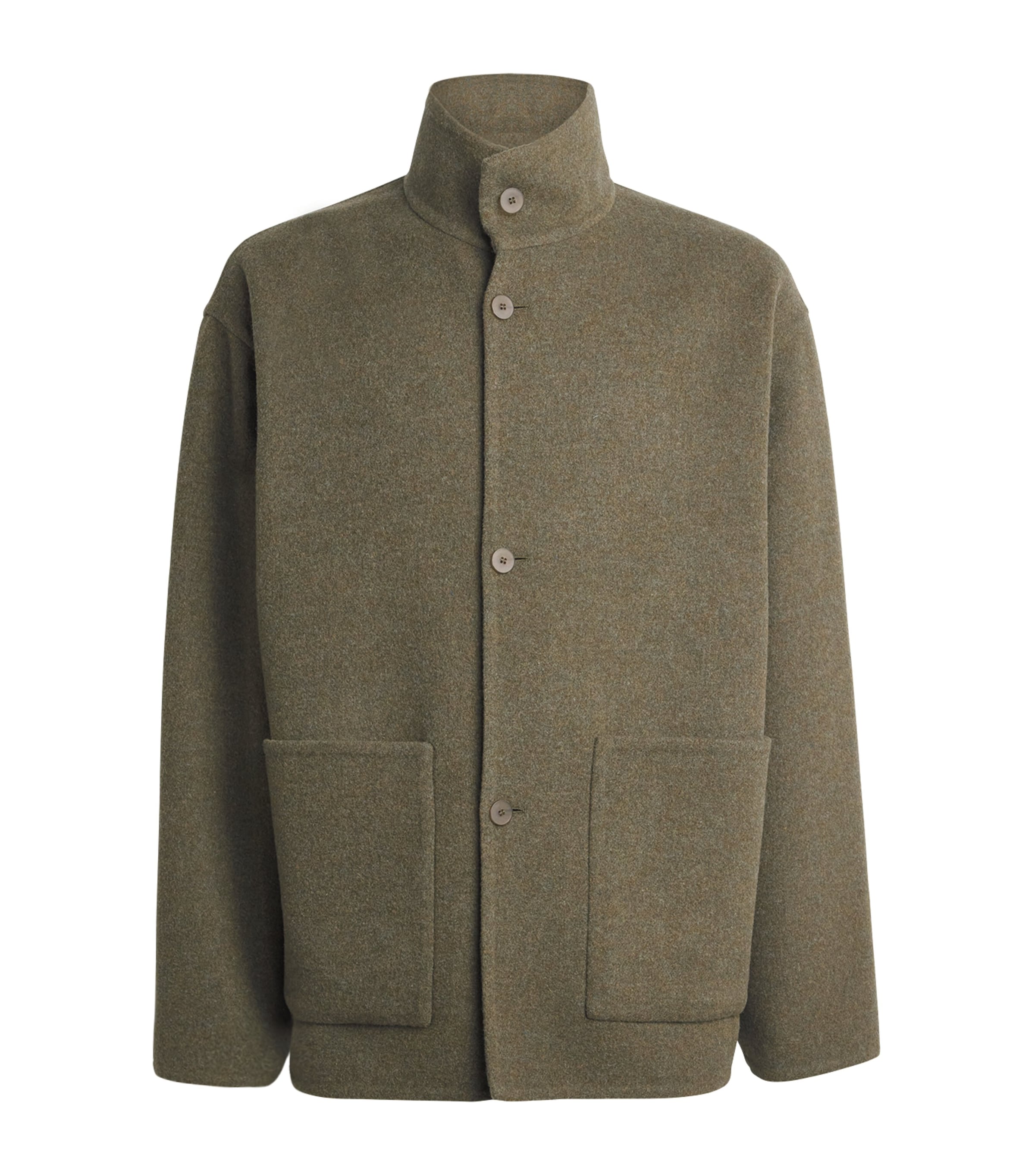 Fear Of God Mens Virgin Wool Overcoat Khaki Melange / Image 1