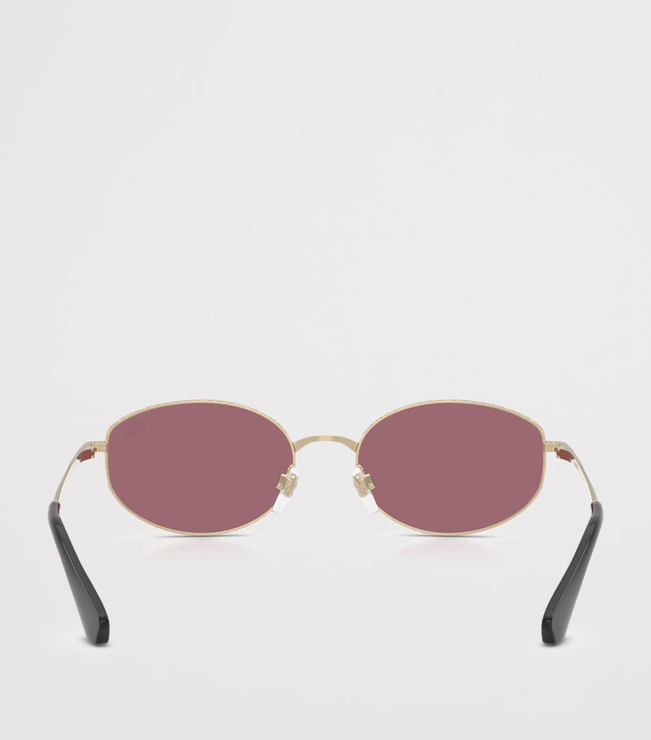 Burberry Metal BE3169 Oval Sunglasses Gold Image 4