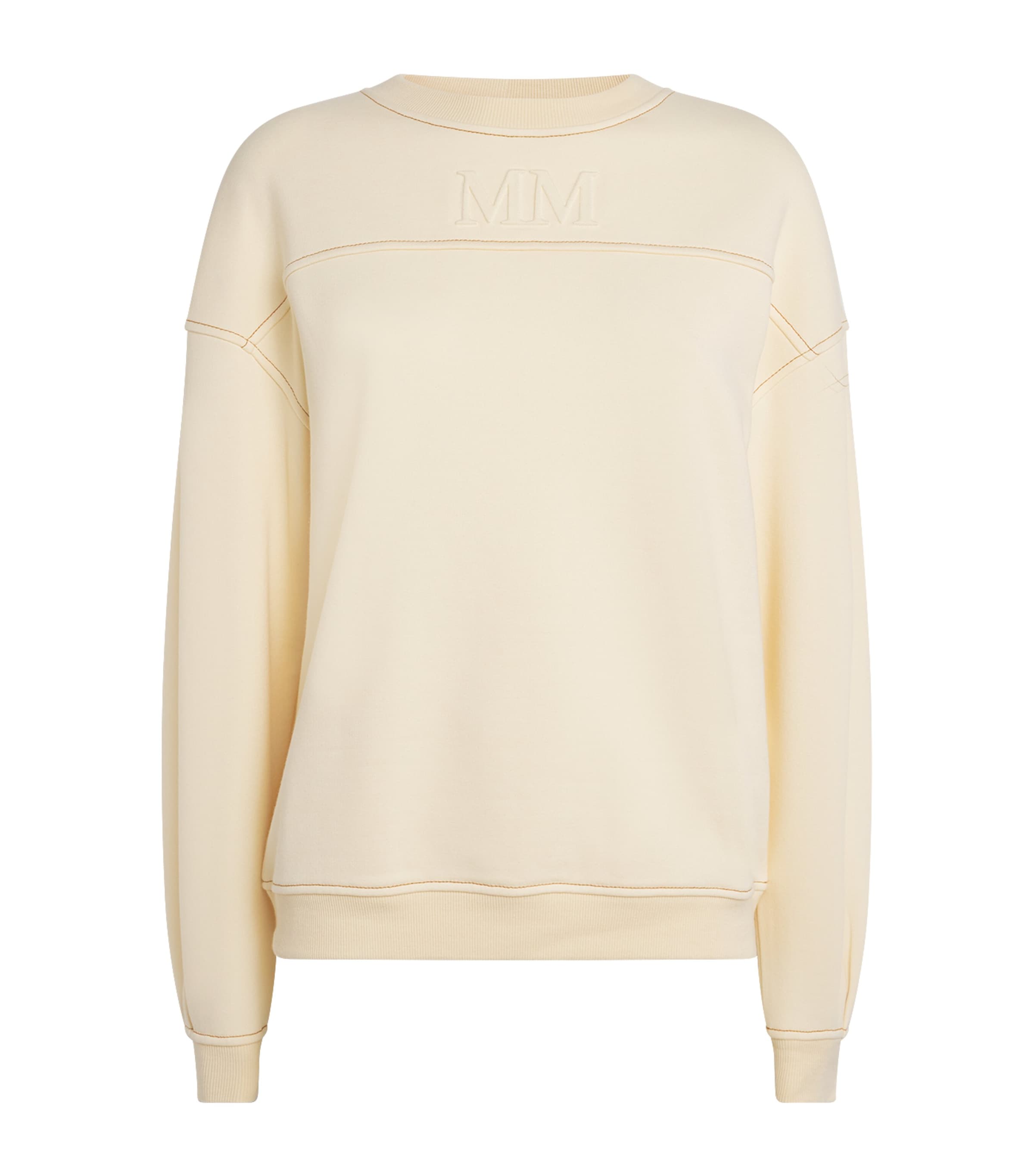 Mm Max Mara Cotton-blend Mogol Sweatshirt In White