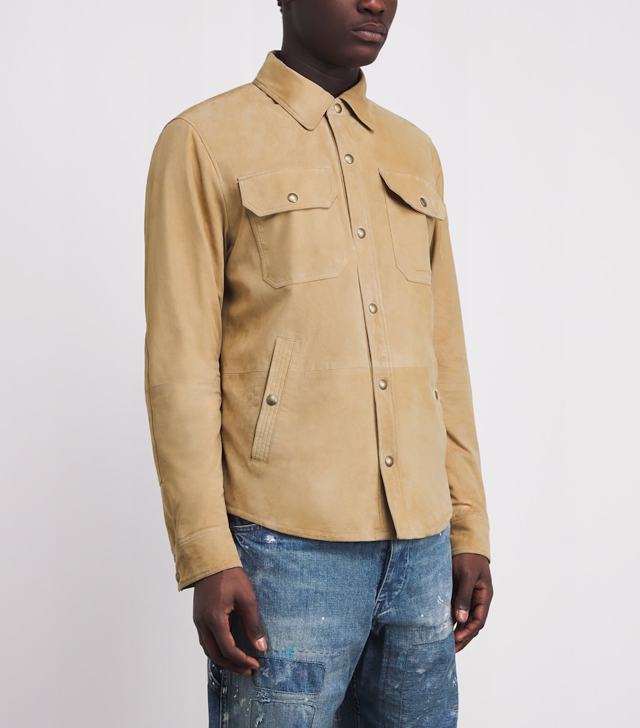 Suede Overshirt VINTG KHAKI/DUNE TAN Image 3