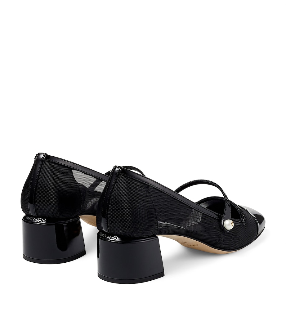 Elisa 45 Leather Mary Jane Heeled Pumps BLACK/BLACK Image 2
