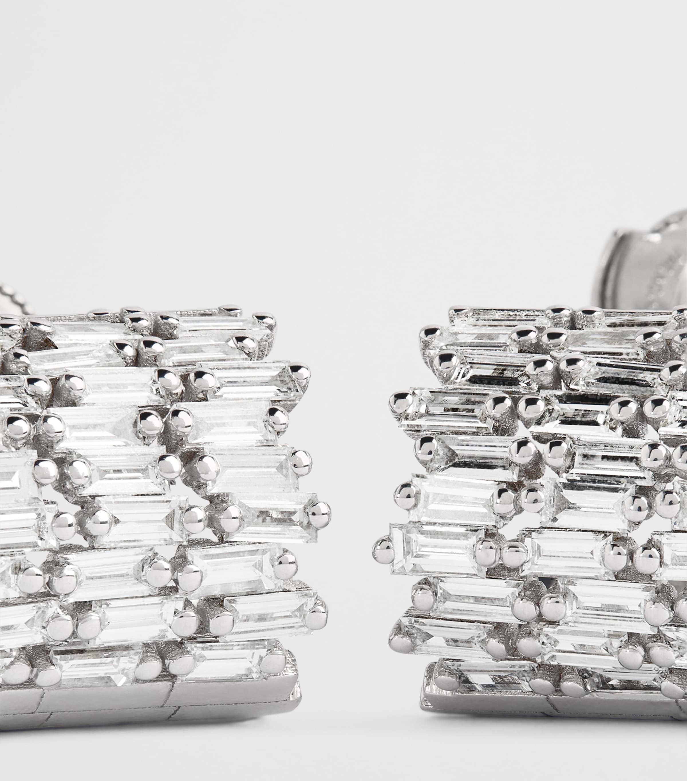 Suzanne Kalan White Gold and Diamond Infinite Three-Row Hoop Earrings Wg/wd Image 5