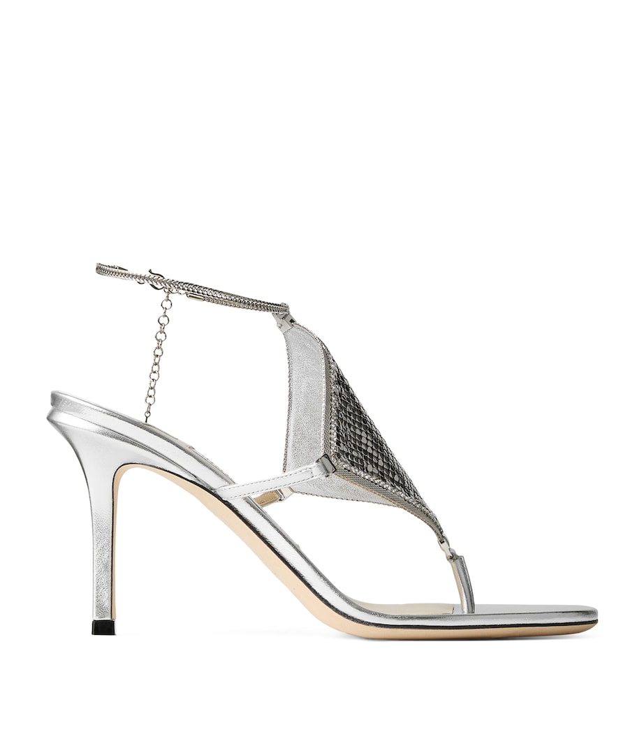 Archive Collection: Metallic Leather Heeled Sandals SILVER Image 1