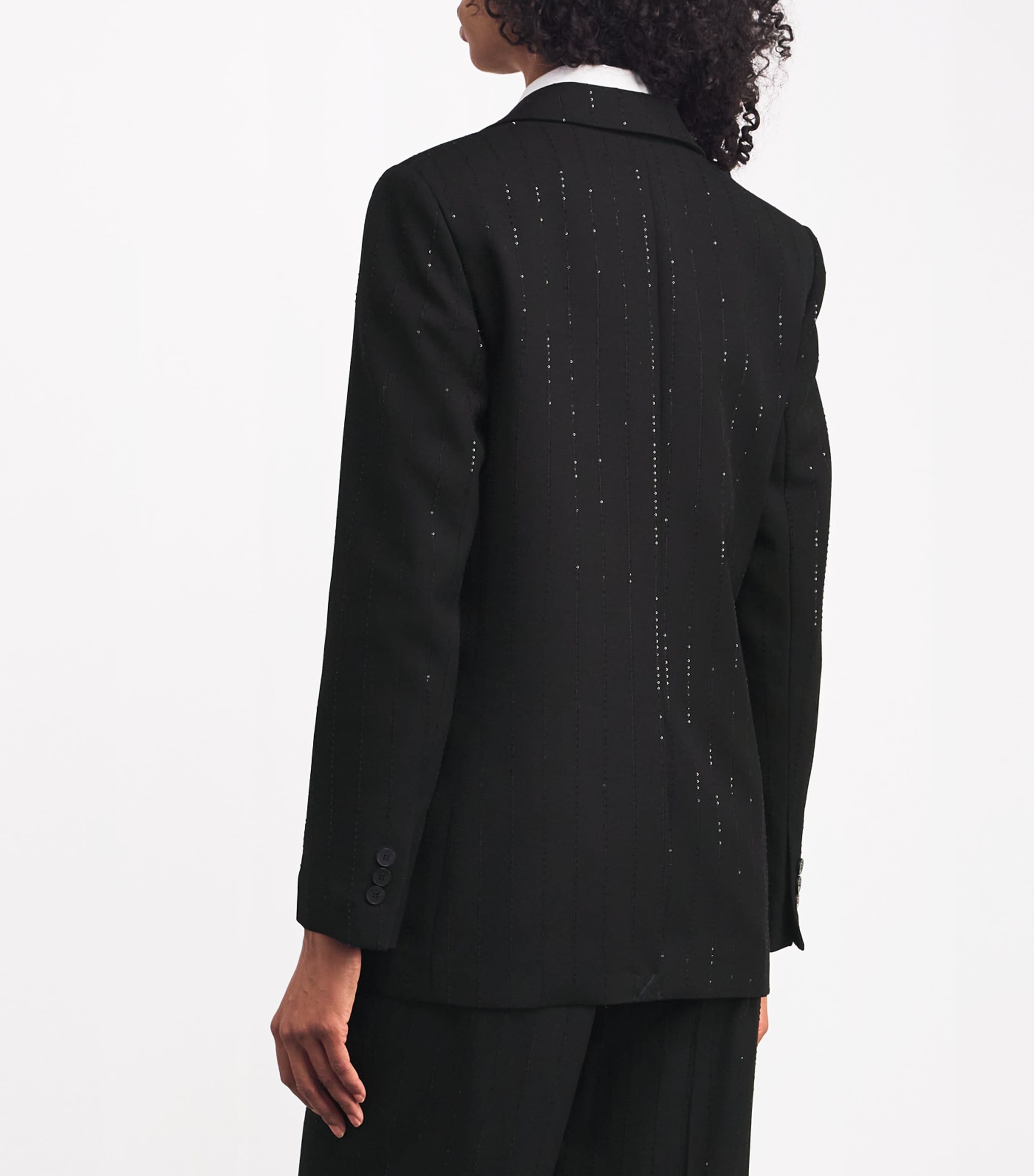 Sequin-Stripe Opera Blazer BLACK Image 4