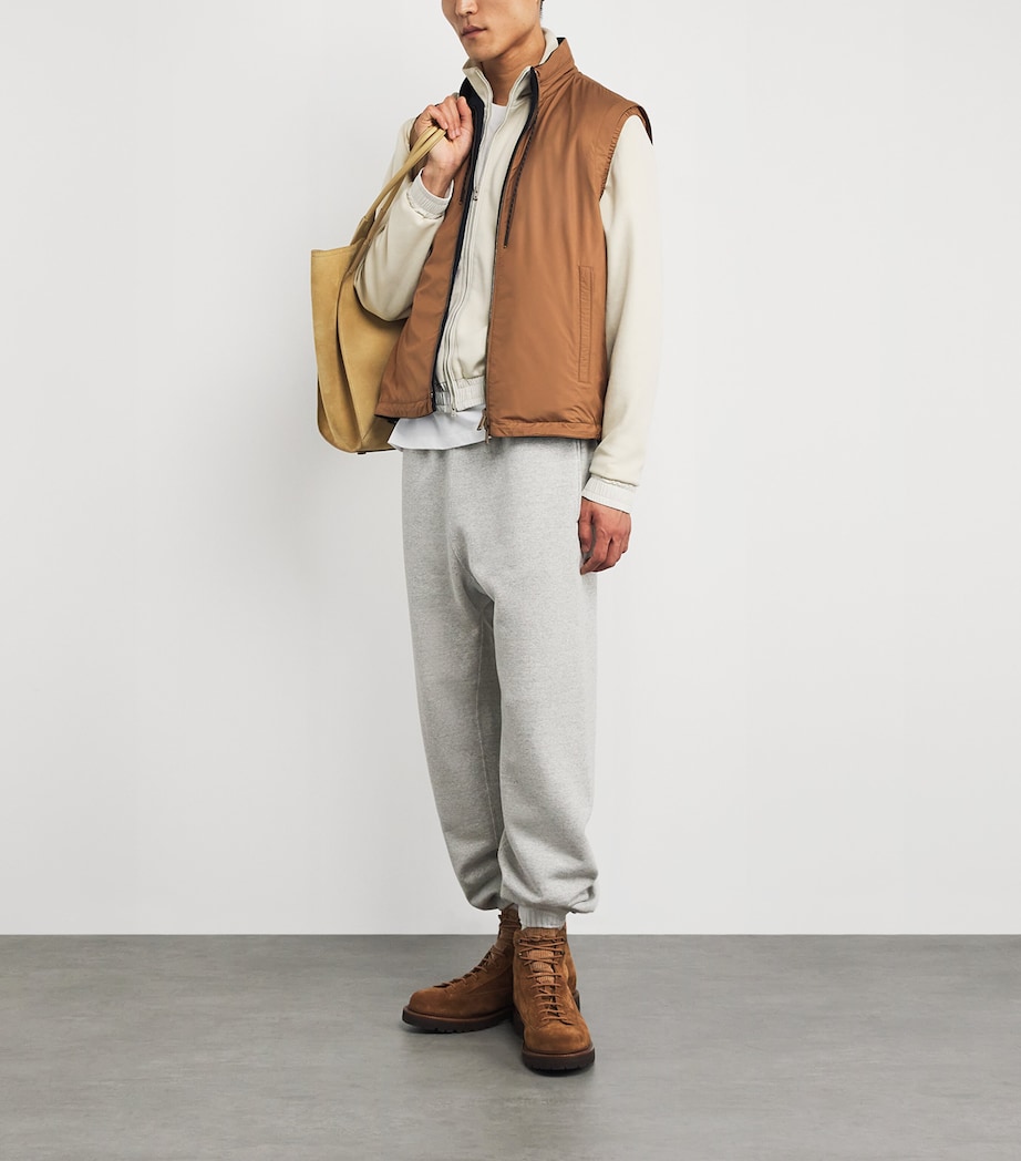 Wool-Silk Riviera Reversible Gilet 627 NOCCIOLA/BLU Image 2