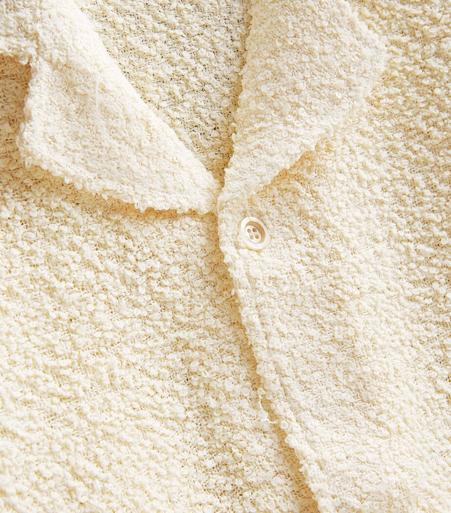 Distressed Bouclé Short-Sleeve Fausto Shirt PEARL BOUCLE Image 5